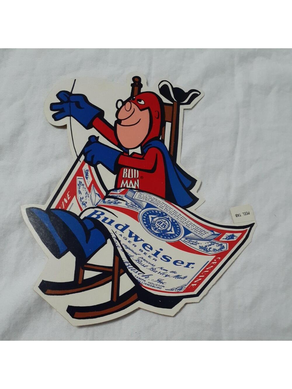 Budweiser Bud-man Betsy Ross Decal Authentic Ad 1976 7 x 6